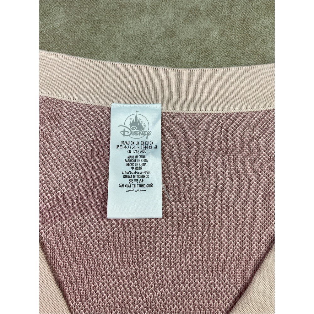 Disney Parks Tinker Bell Cardigan Sweater Dusty Pink Tinkerbell Plus Women Sz 3X - Picture 2 of 8